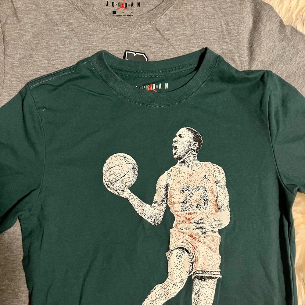 Jordan Tees in Green and Gray